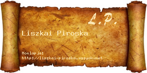 Liszkai Piroska névjegykártya