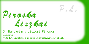 piroska liszkai business card